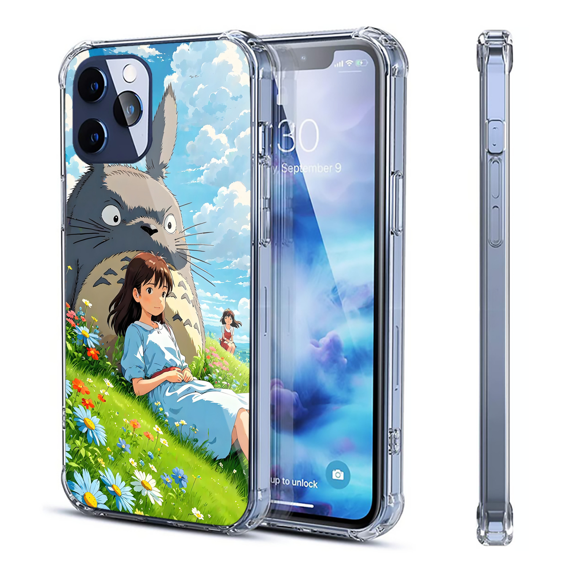 （画像用） となりのトトロ 草壁メイ 草壁サツキ My Neighbor Totoro Satsuki Kusakabe Mei Kusakabe 【iPhone 12シリーズ対応】透明スマホケース（クリアソフトケース）